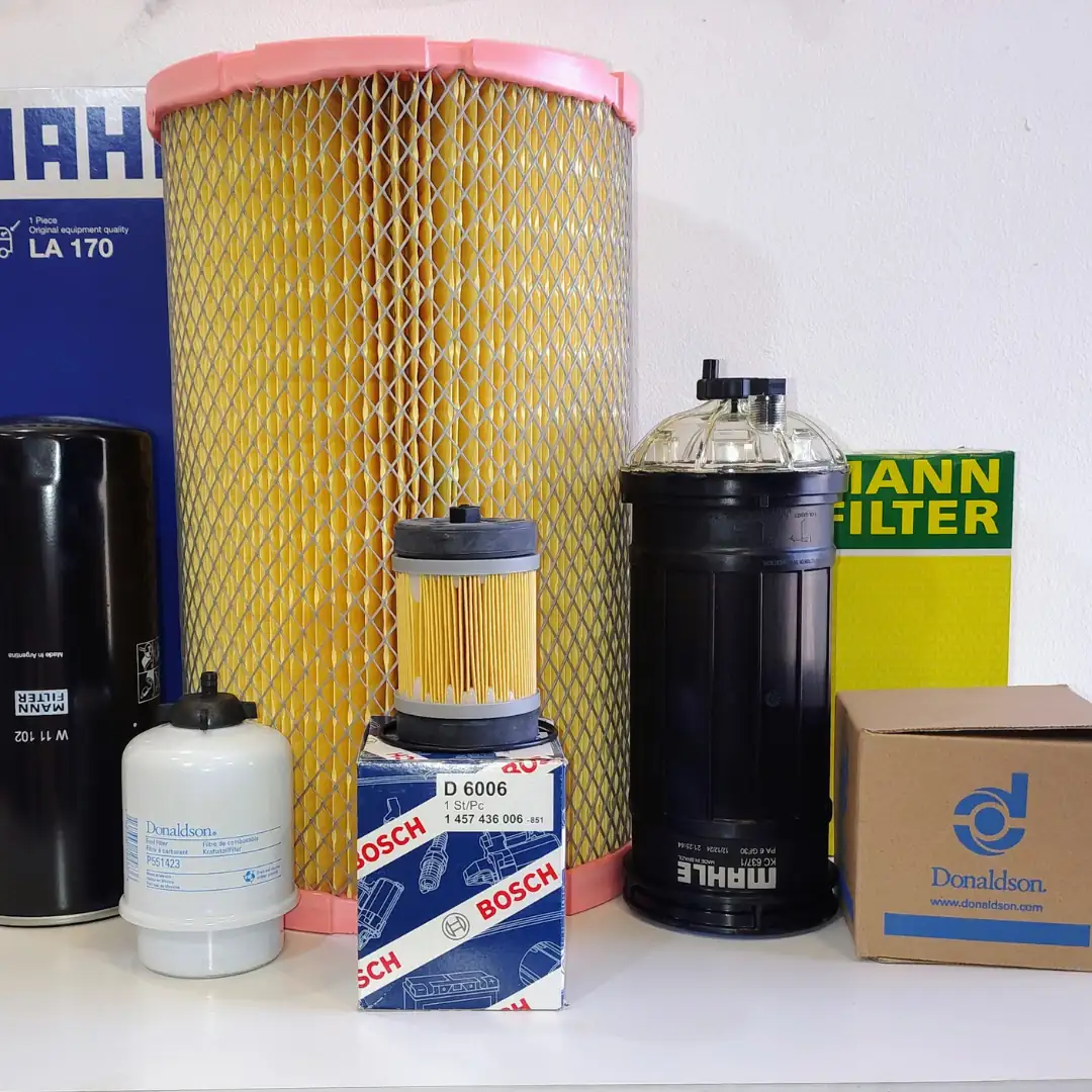 Filtros de aire, aceite, combustible y habitáculo.